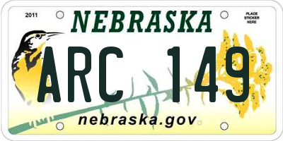 NE license plate ARC149