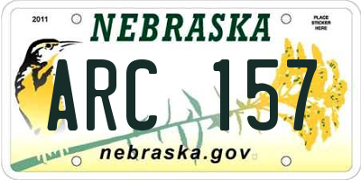 NE license plate ARC157