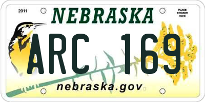 NE license plate ARC169
