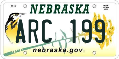 NE license plate ARC199