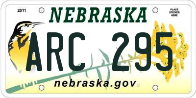 NE license plate ARC295
