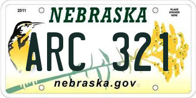 NE license plate ARC321