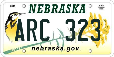 NE license plate ARC323
