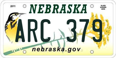 NE license plate ARC379