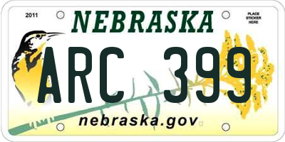 NE license plate ARC399