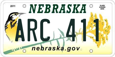 NE license plate ARC411