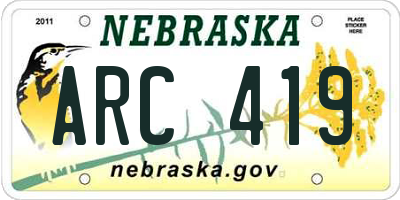 NE license plate ARC419