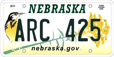 NE license plate ARC425
