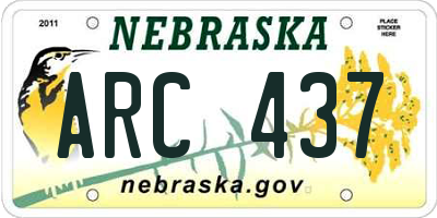 NE license plate ARC437
