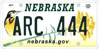NE license plate ARC444