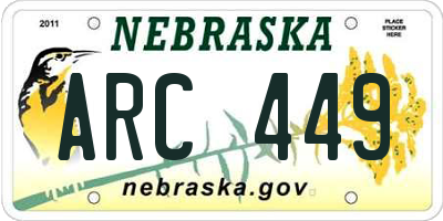 NE license plate ARC449