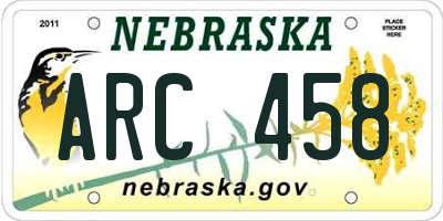 NE license plate ARC458