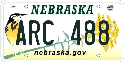NE license plate ARC488