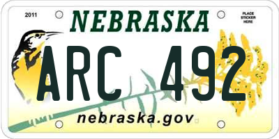 NE license plate ARC492