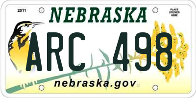 NE license plate ARC498