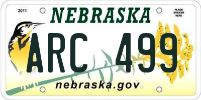 NE license plate ARC499