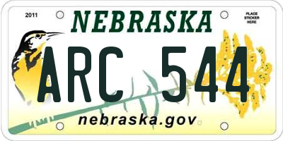 NE license plate ARC544