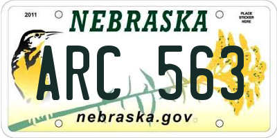NE license plate ARC563