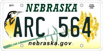 NE license plate ARC564
