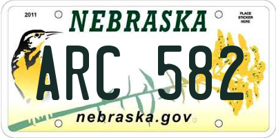 NE license plate ARC582