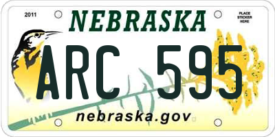 NE license plate ARC595