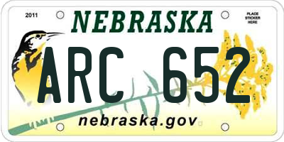 NE license plate ARC652