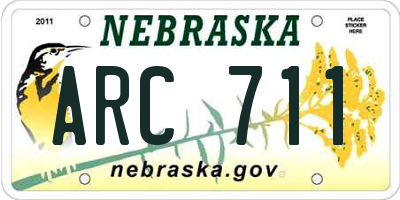 NE license plate ARC711