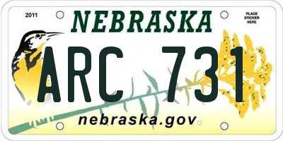 NE license plate ARC731