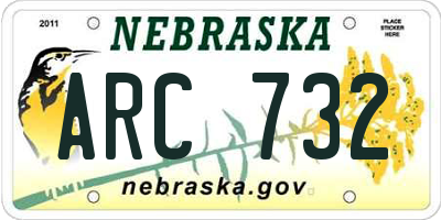 NE license plate ARC732