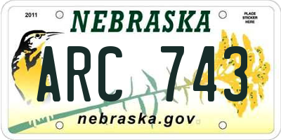 NE license plate ARC743