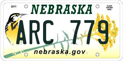 NE license plate ARC779