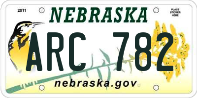 NE license plate ARC782
