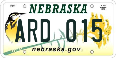 NE license plate ARD015