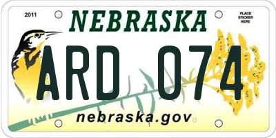 NE license plate ARD074