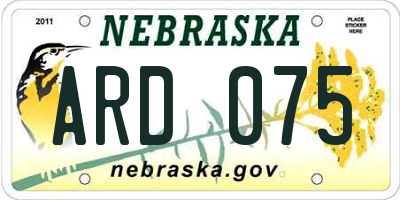 NE license plate ARD075