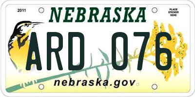 NE license plate ARD076
