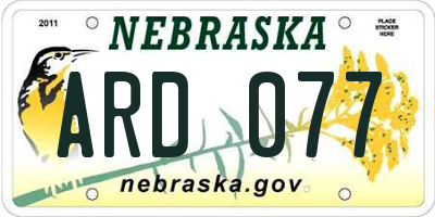 NE license plate ARD077
