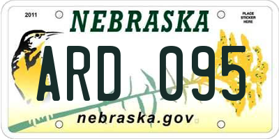 NE license plate ARD095