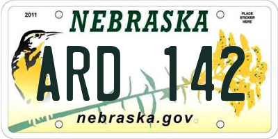 NE license plate ARD142