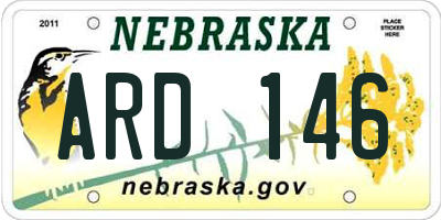 NE license plate ARD146
