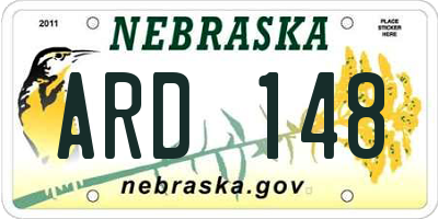 NE license plate ARD148