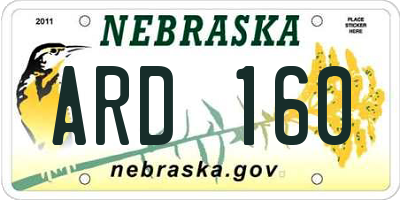 NE license plate ARD160