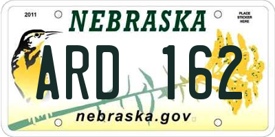 NE license plate ARD162