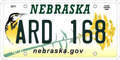 NE license plate ARD168