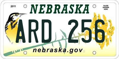NE license plate ARD256
