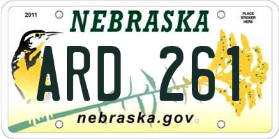 NE license plate ARD261