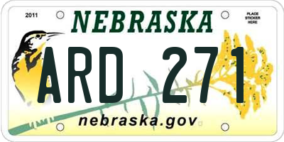 NE license plate ARD271