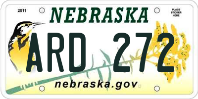 NE license plate ARD272
