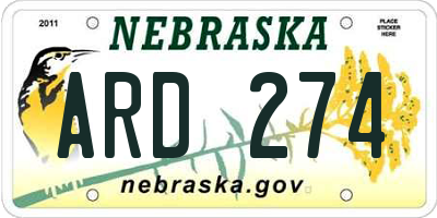 NE license plate ARD274