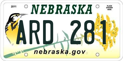 NE license plate ARD281